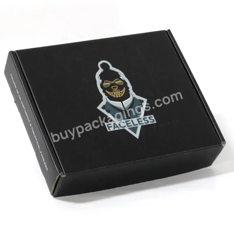 Wholesale Custom Logo Black Mailer Corrugated Box Foldable Clothing Mailing Shipping Packaging Box