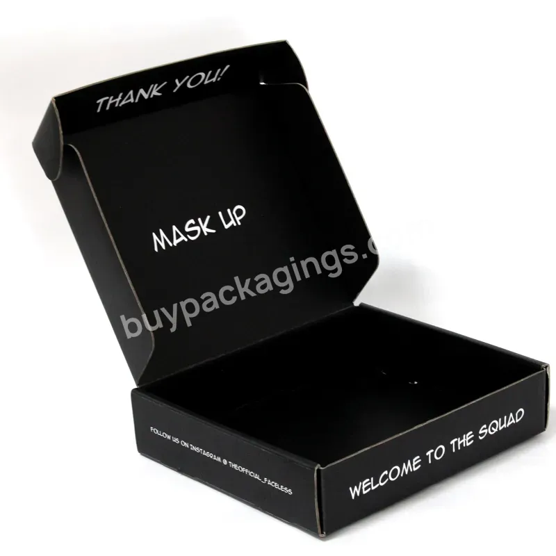 Wholesale Custom Logo Black Mailer Corrugated Box Foldable Clothing Mailing Shipping Packaging Box