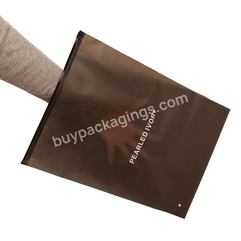 Wholesale Custom Logo Boutique Zipper Lock Bag Clothing Black Zipper Bag For Clothing Packaging