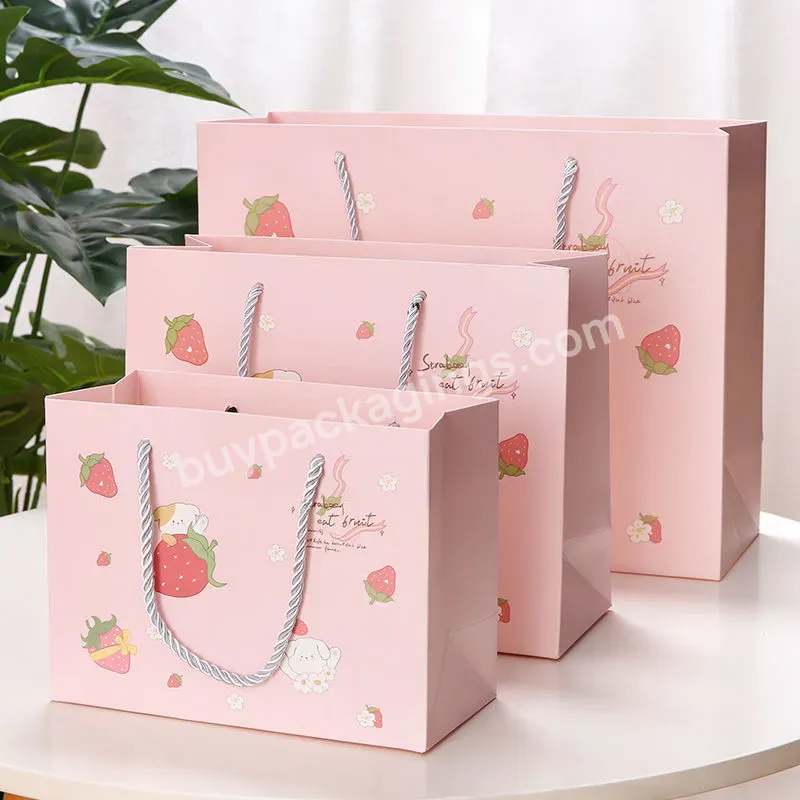 Wholesale Custom Logo Buy Victorias Secret Pink Paper Bag With With Ribbon Handle