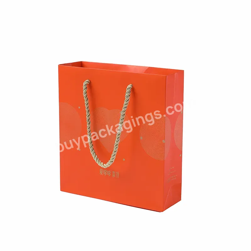 Wholesale Custom Logo Cardboard Packaging Red Luxury Gift Shopping Jewelry Paper Bag With Handles