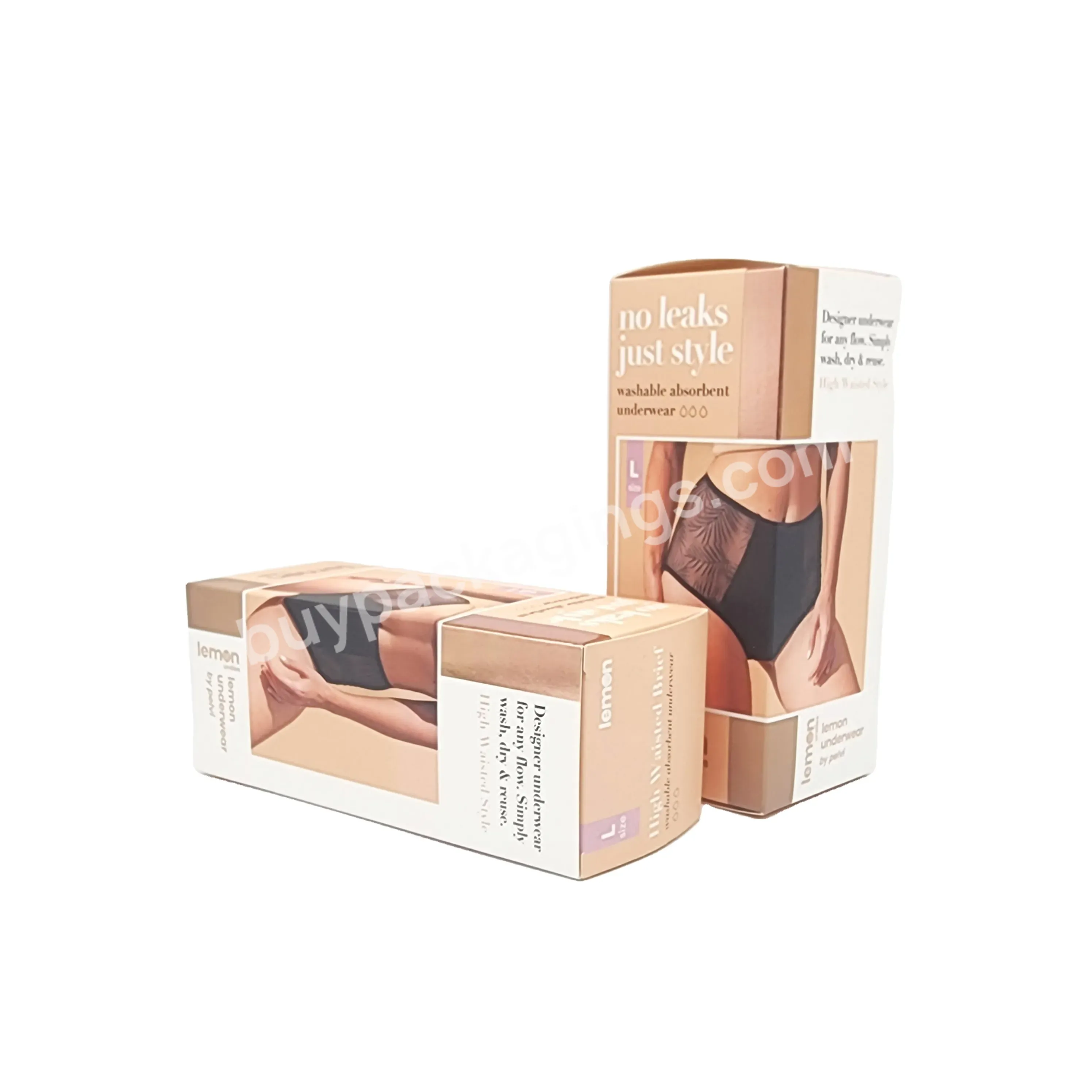 Wholesale Custom Logo Clothing Women Underwear Boxes Shorts Briefs Kraft Paper Packaging Box