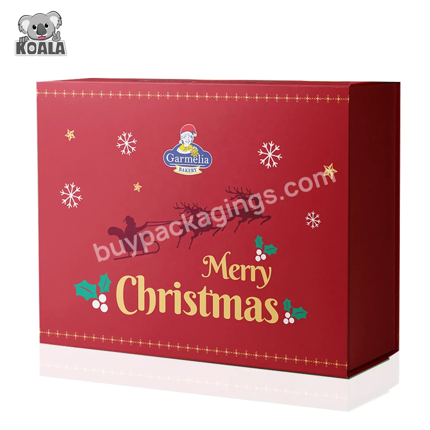 Wholesale Custom Logo Color Printing New Year Christmas Red Paper Cardboard Packaging Gift Box