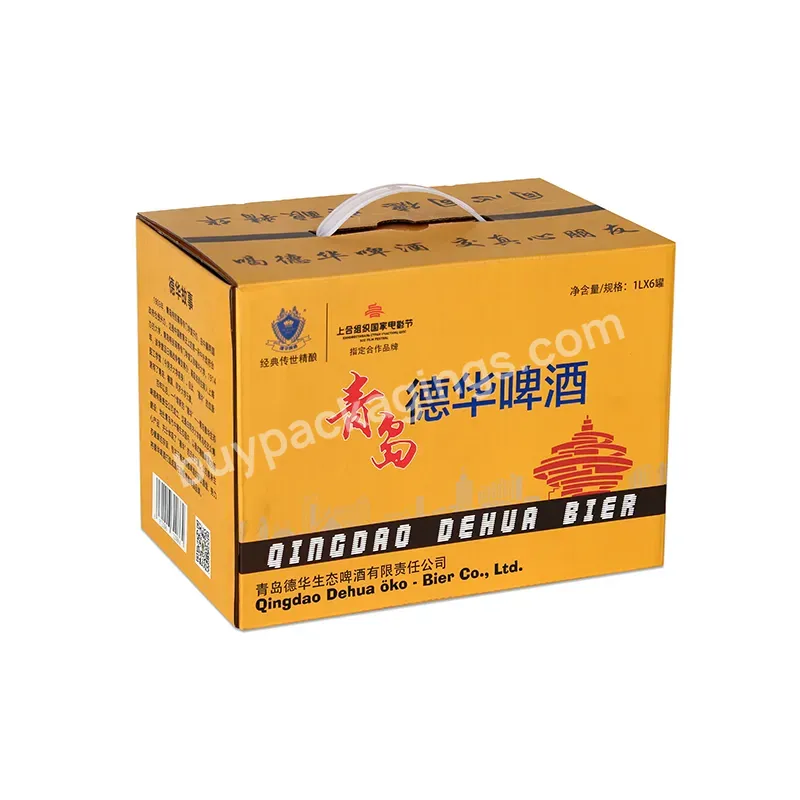 Wholesale Custom Logo Corrugated Luxury Paper Gift Set 6 Pack Beer Carrier Packaging Beer Box