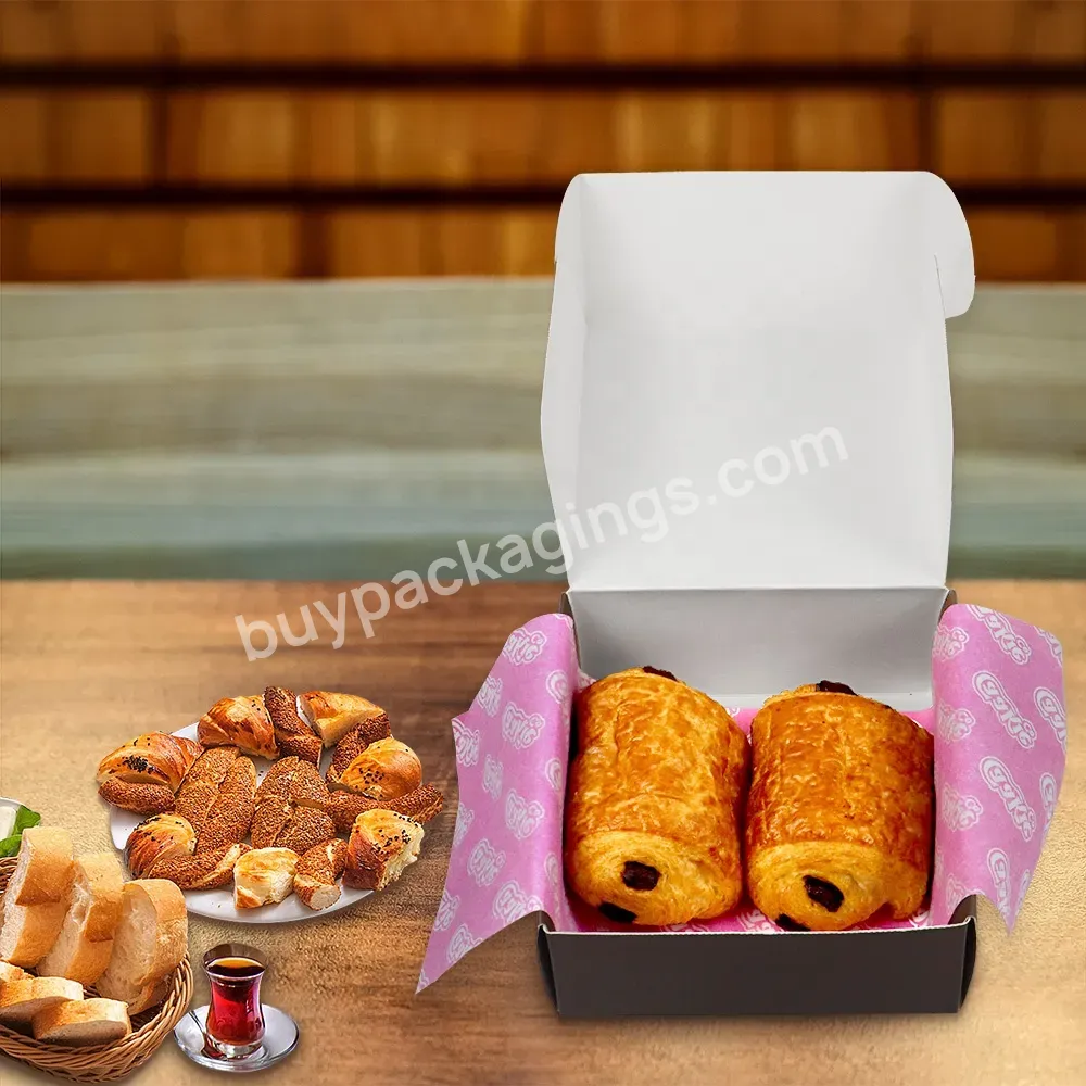 Wholesale Custom Logo Donut Dessert Puff Packaging Box Bakery Sushi Cake Paper Packaging Fast Food Delivery Box