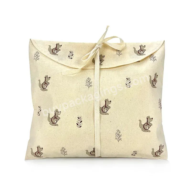 Wholesale Custom Logo Eco Friendly Cotton Envelop Flap Bag Dust Bag Clothe Packaging Envelope Bags