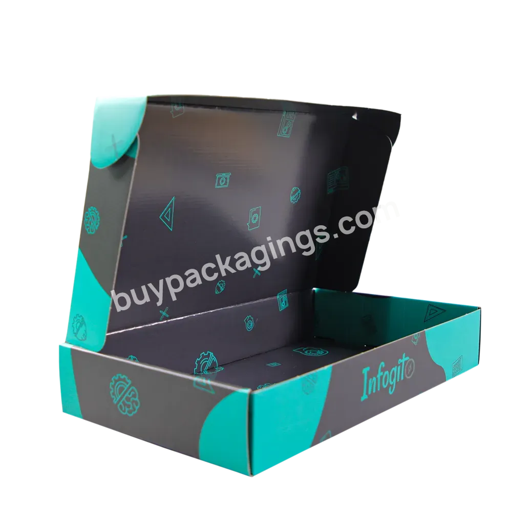 Wholesale Custom Logo Electronic Blue Color Corrugated Packaging Mail Shipping Box