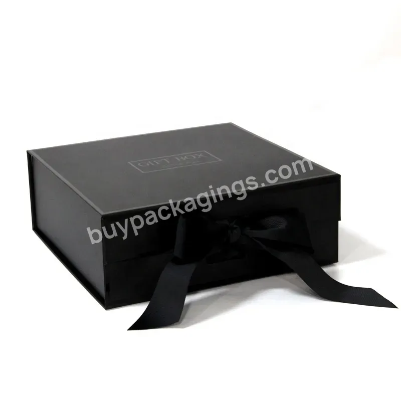 Wholesale Custom Logo Folding Christmas Clothing Gift Boxes Black Magnetic Box