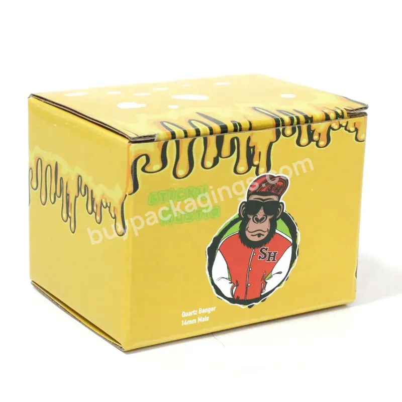 Wholesale Custom Logo Folding Corrugated Packaging Box Yellow Shipping Paper Box For Snacks