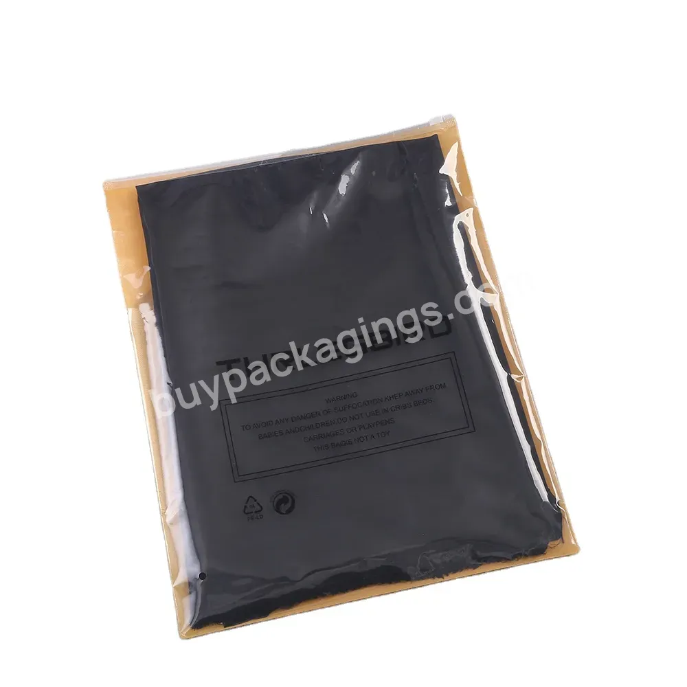 Wholesale Custom Logo Frosted Plastic Bag Clothes Zip Lock Self Sealing Bag Ziplock Bags For Clothes Brand Logo Matte Zip Pouch