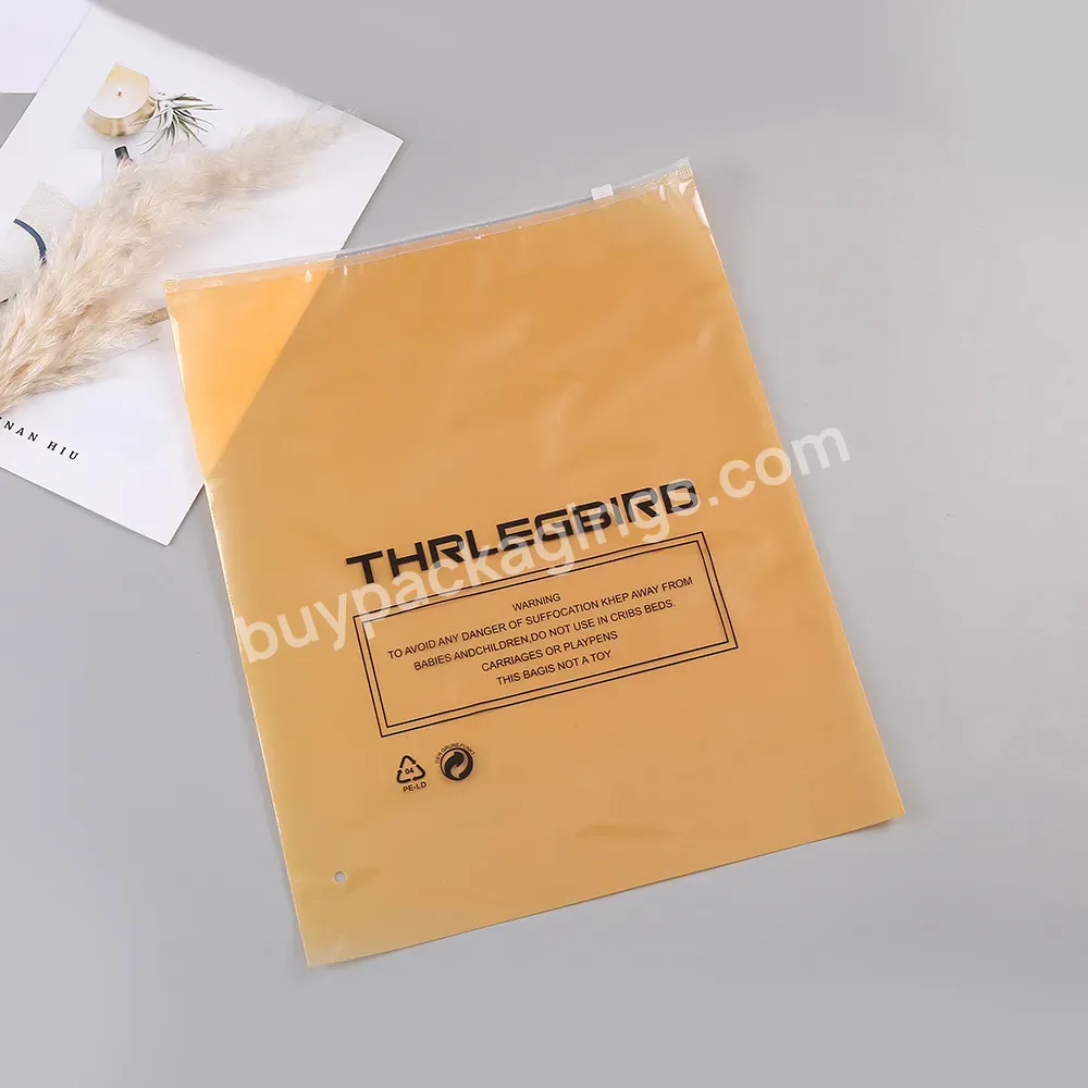 Wholesale Custom Logo Frosted Plastic Bag Clothes Zip Lock Self Sealing Bag Ziplock Bags For Clothes Brand Logo Matte Zip Pouch