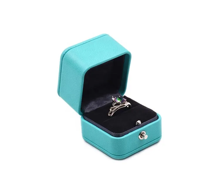 Wholesale Custom Logo Jewelry Box Packaging Gift Leather Ring Box