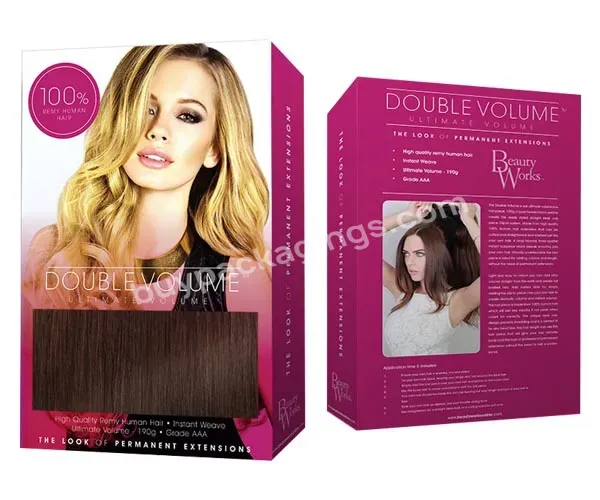 Wholesale Custom Logo Luxury Cardboard Paper Boxes Hair Extension Package Box Wig Packaging