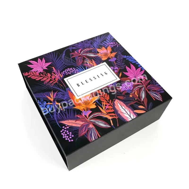 Wholesale Custom Logo Luxury Printed Folding Closure Paper Cardboard Packaging Set Purple Wine Magnetic Gift Boxes