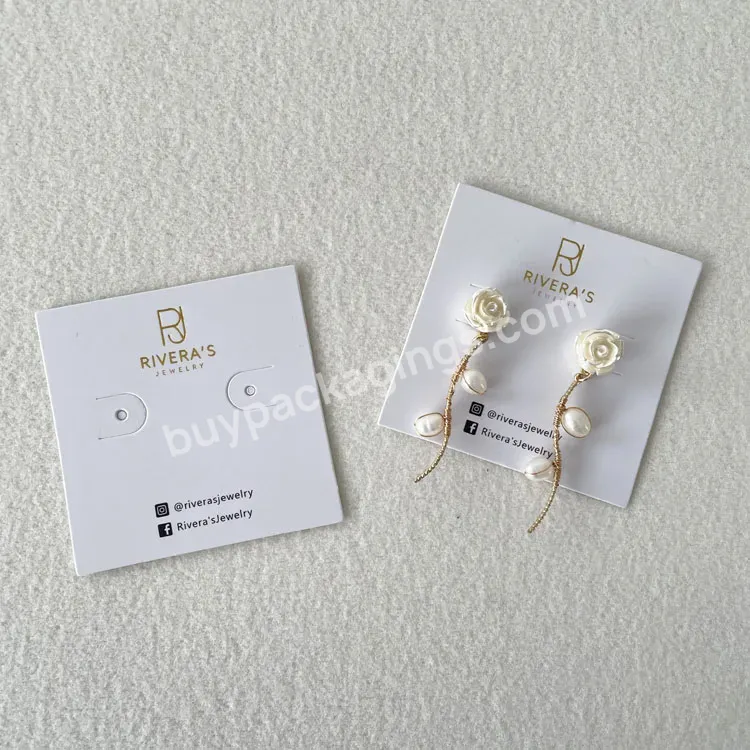 Wholesale Custom Logo Necklace Hanging Paper Tags White Jewelry Package Earing Holder Cards With Logo - Buy Earing Cards,Custom Earring Cards With Logo,Earing Packaging Card.