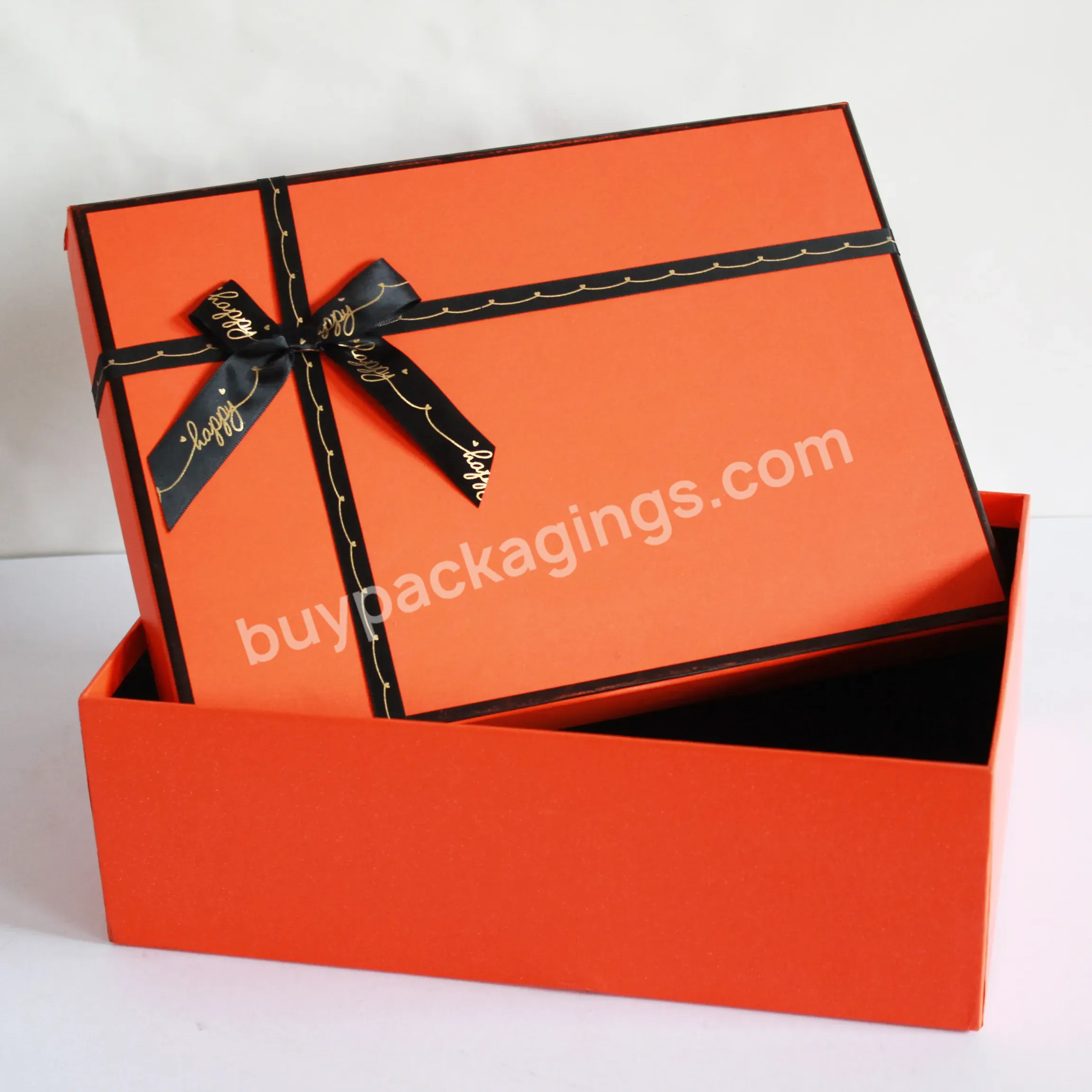 Wholesale Custom Logo Orange Color Paperboard Cardboard Paper Packaging Gifit Box For Clothing