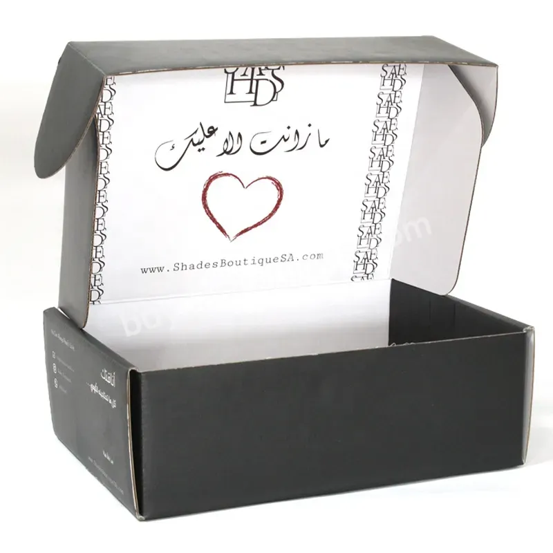 Wholesale Custom Logo Paper Boxes Black Corrugated Paper Mailer Packaging Box