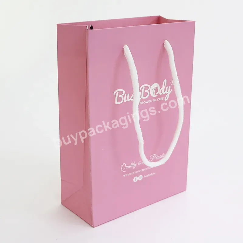 Wholesale Custom Logo Paper Handle Clear Brand Eco Friendly Clothing Shopping Bags Gift Paper Packaging Bags