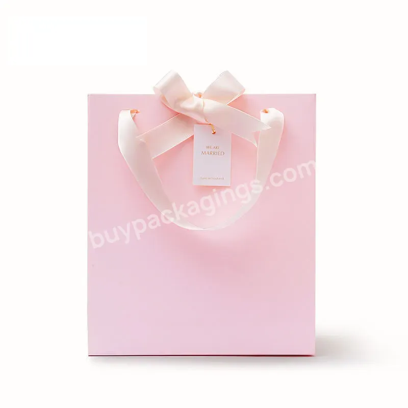 Wholesale Custom Logo Paper Pink Premium Paper Gift Bags