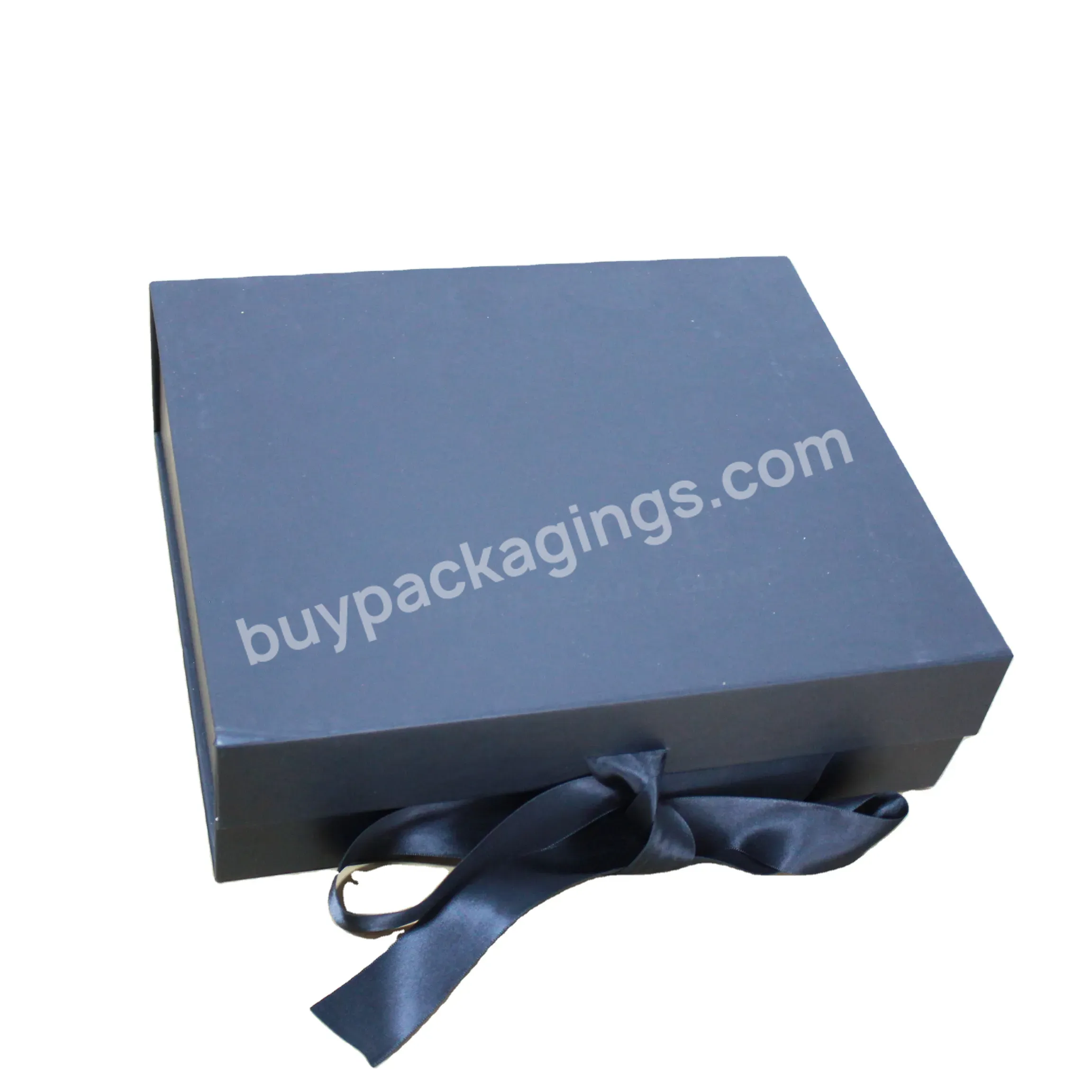 Wholesale Custom Logo Paperboard Paper Luxury Foldable Rigid Gift Packaging Boxes Magnet Box With Ribbon