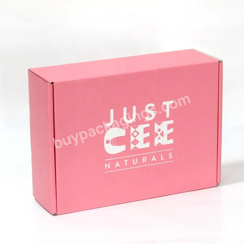 Wholesale Custom Logo Pink Color Corrugated Packaging Boxes Clothing Mailer Box