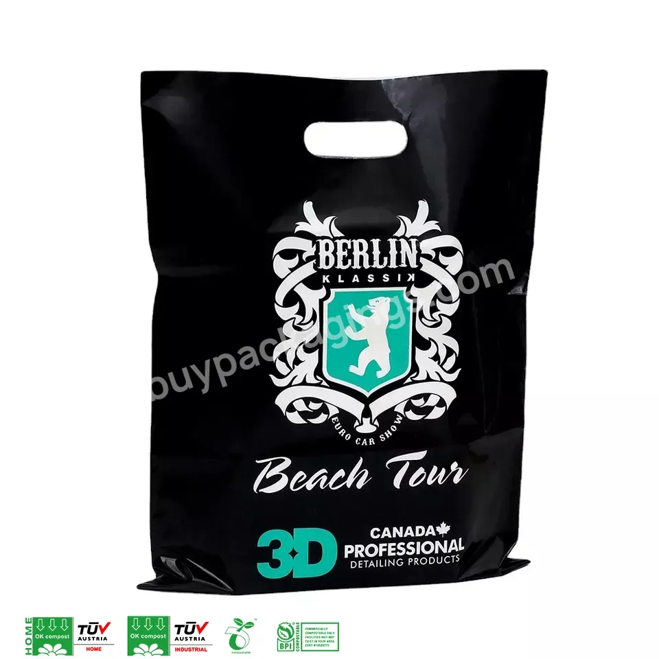 Wholesale Custom Logo Plastic Bags Die Cut Handle Bag Waterproof Reusable Luxury Shopping Bag With Pet Prints