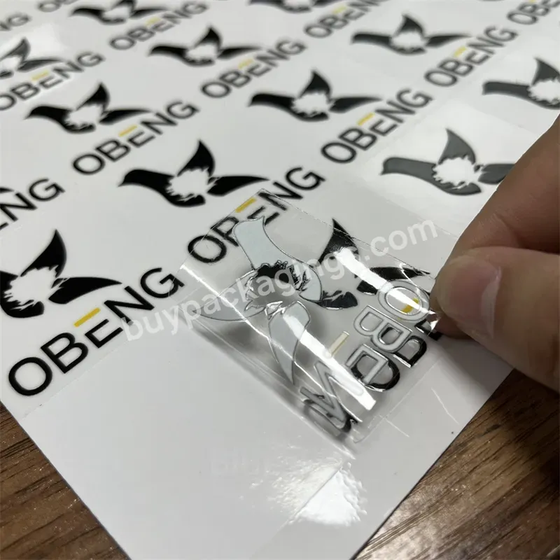 Wholesale Custom Logo Plastisol Soft Silicone Heat Transfers Clear Pvc Sticker For Bottle