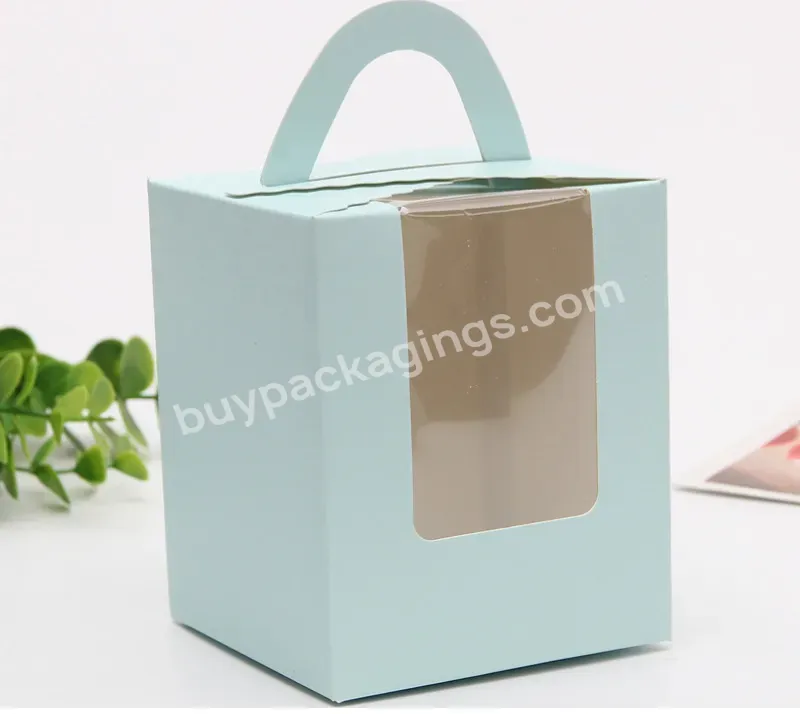 Wholesale Custom Logo Premium Luxury Cardboard Paper Gift With Window Food Cup Cake Packaging Box Customized