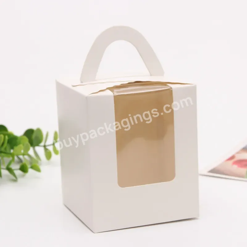 Wholesale Custom Logo Premium Luxury Cardboard Paper Gift With Window Food Cup Cake Packaging Box Customized