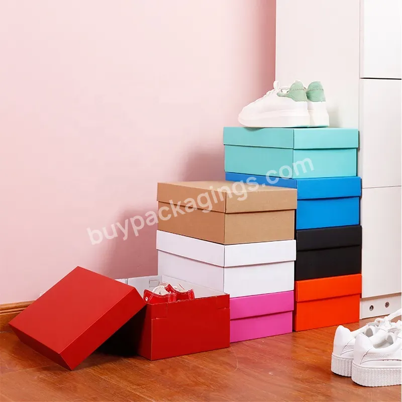 Wholesale Custom Logo Printed Color Foldable Cardboard Portable Paper Mens Shoe Box