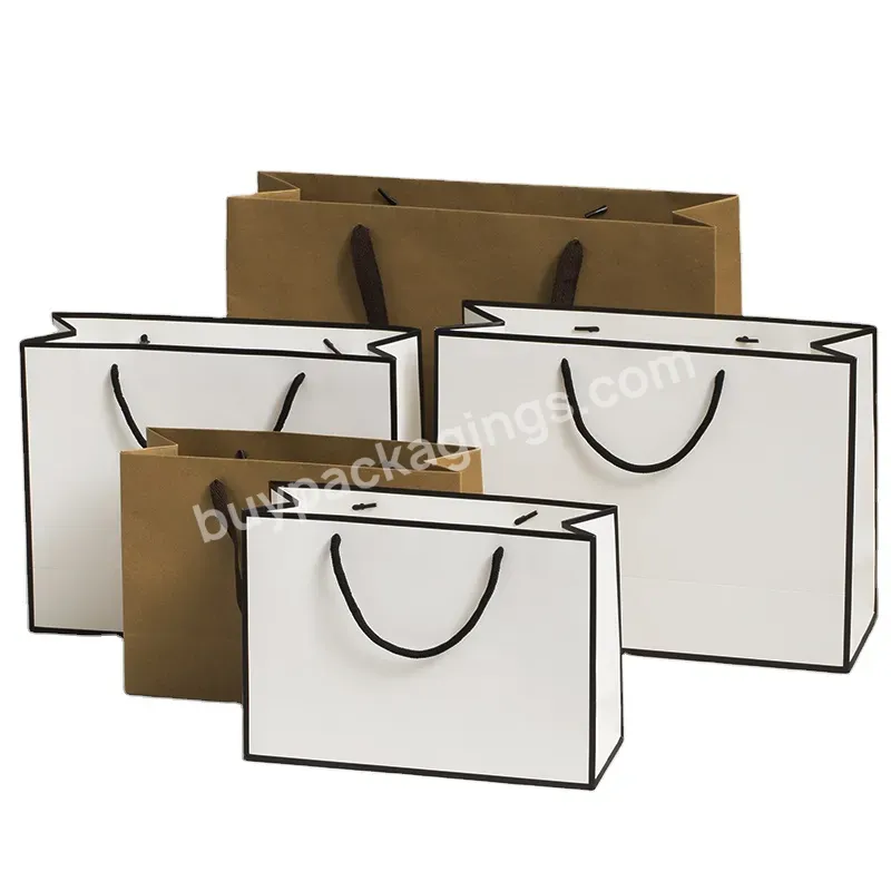 Wholesale Custom Logo Printed Grocery Packaging Craft Brown Kraft Paper Shopping Bag With Handle