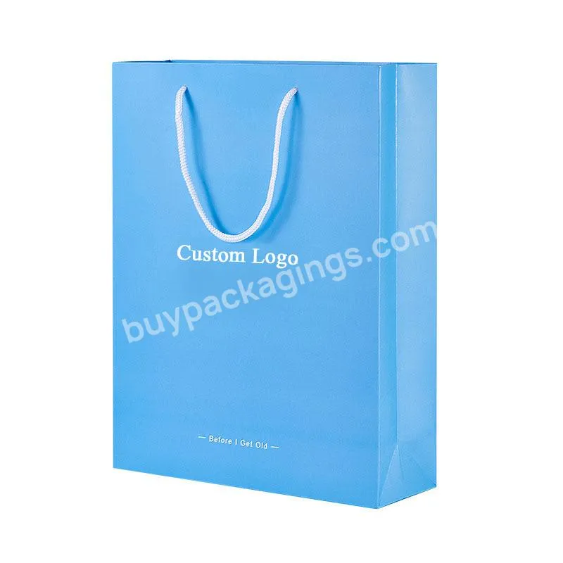 Wholesale Custom Logo Printed Grocery Packaging Craft Paper Shopping Bag with Handle