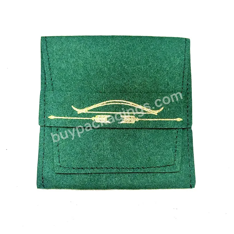 Wholesale Custom Logo Printed Suede Jewellery Gift Pouch Velvet Envelope Packaging Jewelry Bags With Flap For Rings