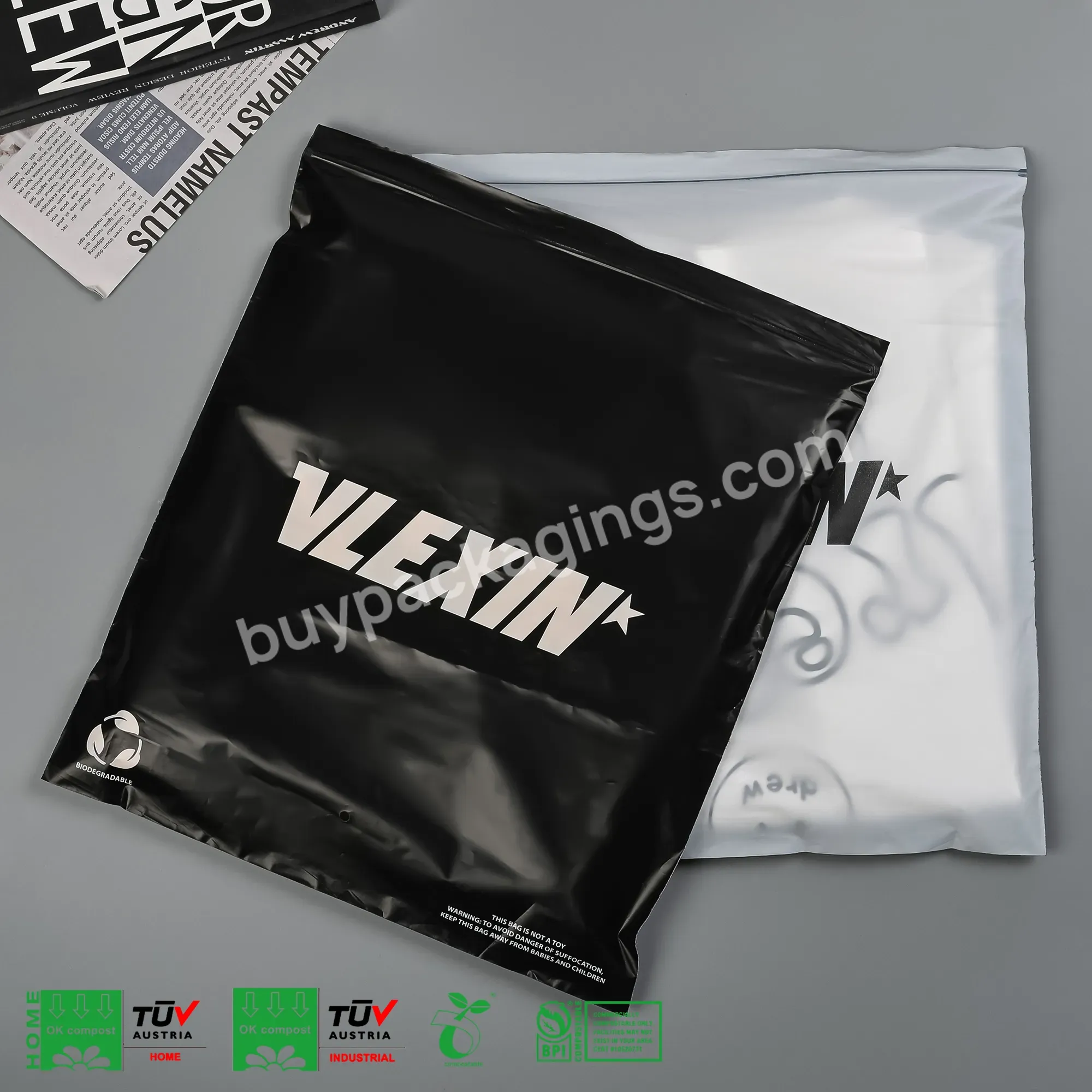 Wholesale Custom Logo Printed Zipper Bags Personalized Branded Printing Ziplock Bag For Packing Clothes
