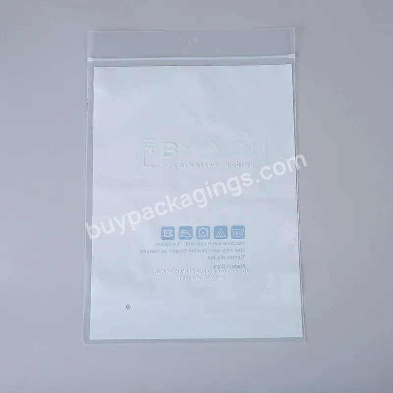 Wholesale Custom Logo Printing Transparent Matte Plastic Zipper Bags For Clothes Packaging