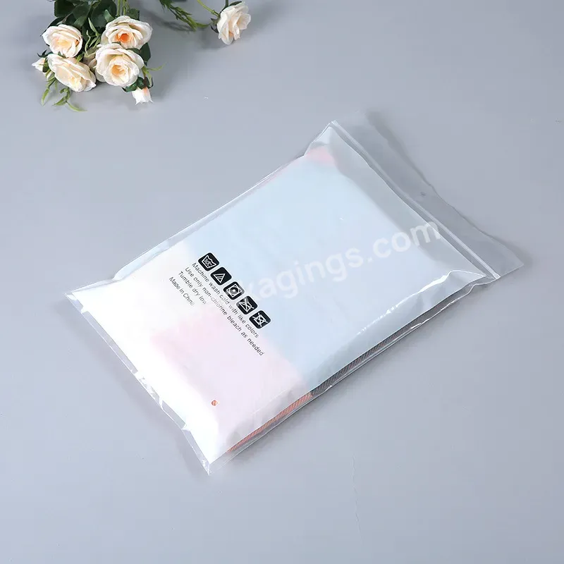 Wholesale Custom Logo Printing Transparent Matte Plastic Zipper Bags For Clothes Packaging