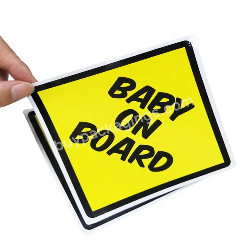 Wholesale Custom Logo Pvc Baby On Board Bumper Sticker Warning Reflective Vinyl Label