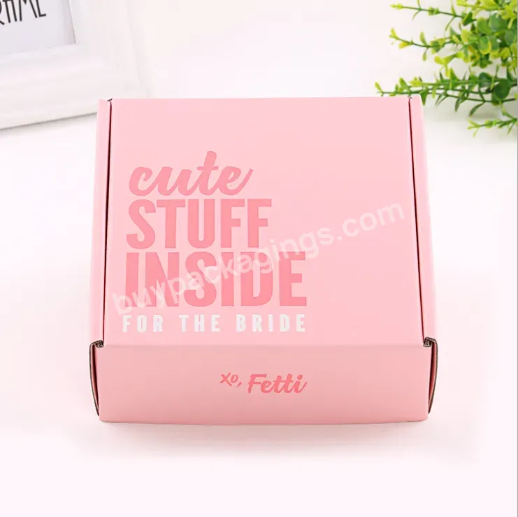 Wholesale Custom Logo Recycle Pink Corrugated Mailer Paper Box Mailing Clothing Shipping Packaging Boxes