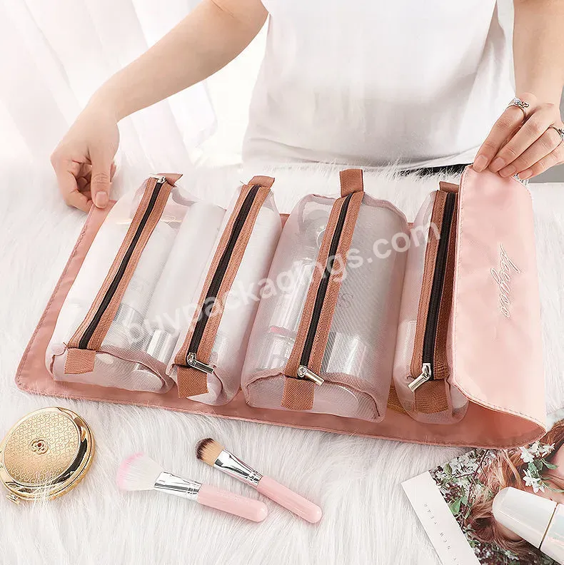 Wholesale Custom Logo Skin Care Beauty Case Travel Kits 4 Pcs Mesh Set Makeup Storage Carrying Case Pouch Cosmetic Bag - Buy Korean Makeup Bag,Makeup Skin Care Products Storage Bag,Portable Large-capacity Travel Toiletry Bag.