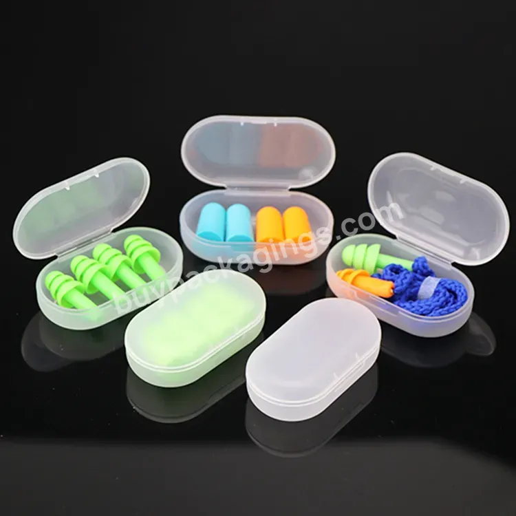 Wholesale Custom Logo Small Plastic Case Earbud Packaging Box Ear Plug Protective Case Sleeping Earplug Plastic Case