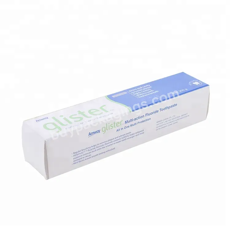 Wholesale Custom Logo White Cardboard Small Rectangular Cosmetic Product Boxes Toothpaste Box Packaging