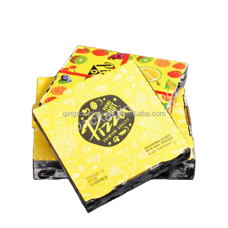 Wholesale Custom Logo16 Inch Pizza Dough Proofing Box Black Pizza Box Packaging Corrugated Caja De Pizza