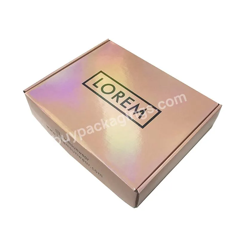 Wholesale custom luxury cardboard foldable holographic cosmetic corrugated paper packaging box