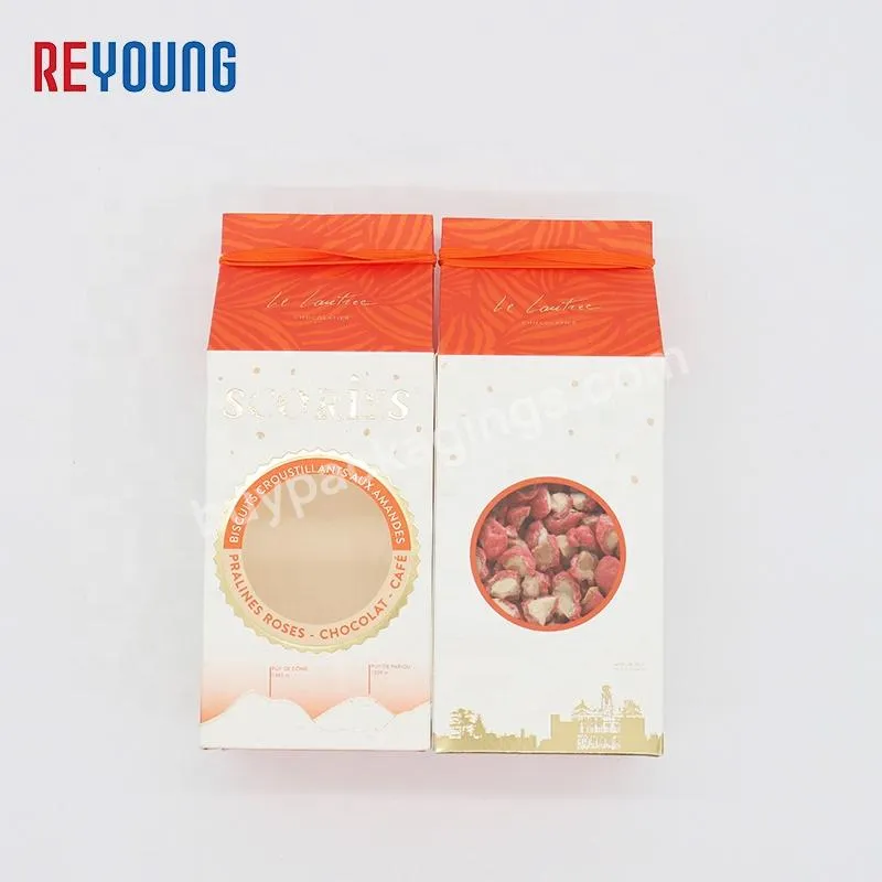 Wholesale Custom Luxury Gold Stamping Fashion Candy Chocolate Packaging Roof Card Box