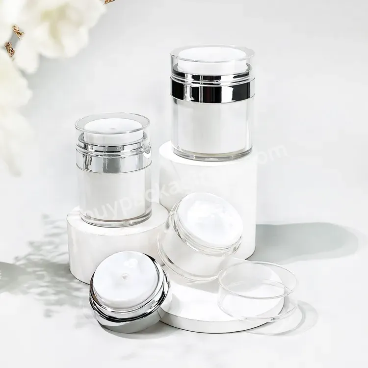 Wholesale Custom Luxury Red Blue Clear 15ml 30ml 50ml Empty Plastic Cosmetic Container Airless Pump Cream Jar