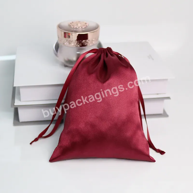 Wholesale Custom Luxury Silk Satin Drawstring Bundle Dust Hair Wig Bag With Logo Printing Gift Bags Storage Bag - Buy Storage Bag,Gift Bags,Silk Satin Drawstring Bundle Dust Hair Wig Bag.