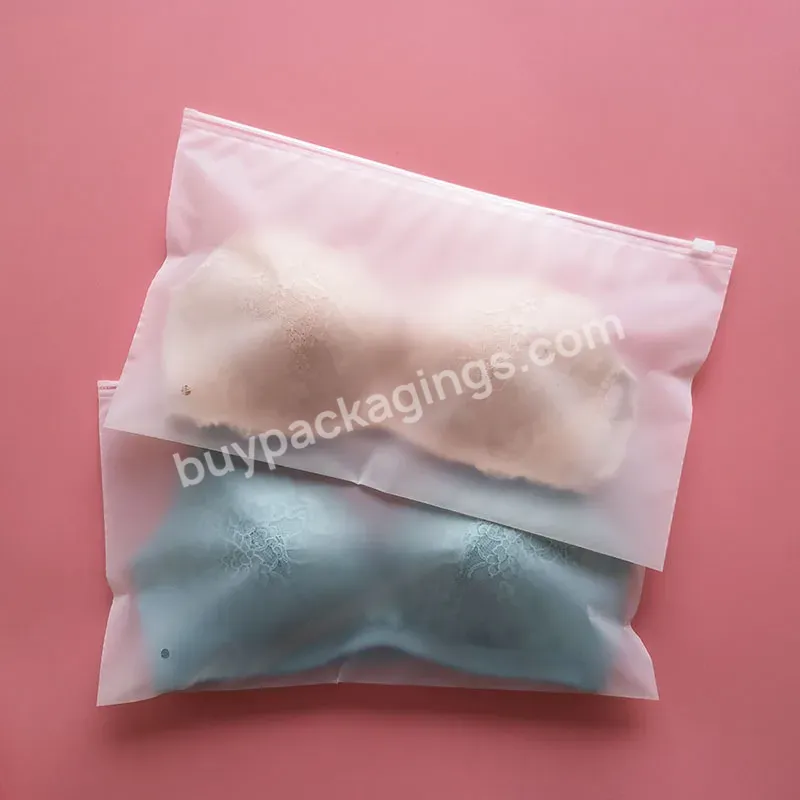 Wholesale Custom Matte Printing Zipper Frosted Plastic Packaging Bag For Clothes Shoes Underwear Bra