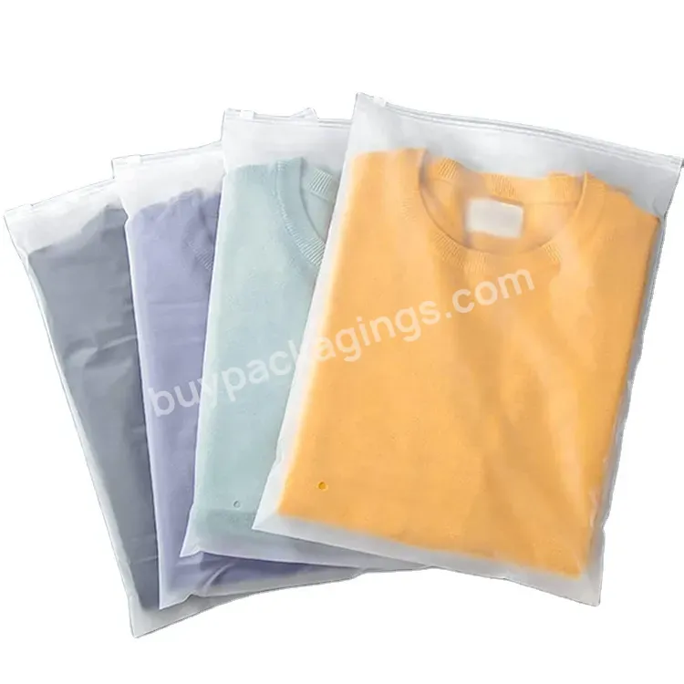 Wholesale Custom Packaging Printed Logo Poly Shirt Clothes Zip Lock Clear Ziplock Plastic Zipper Frosted Clothing Bags