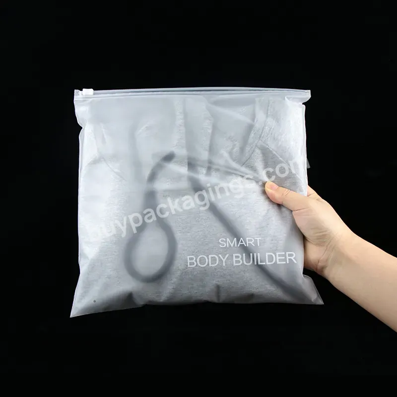 Wholesale Custom Packaging Printed Logo Shirt Clothes Zip Lock Clear Ziplock Plastic Zipper Frosted Clothing Bags