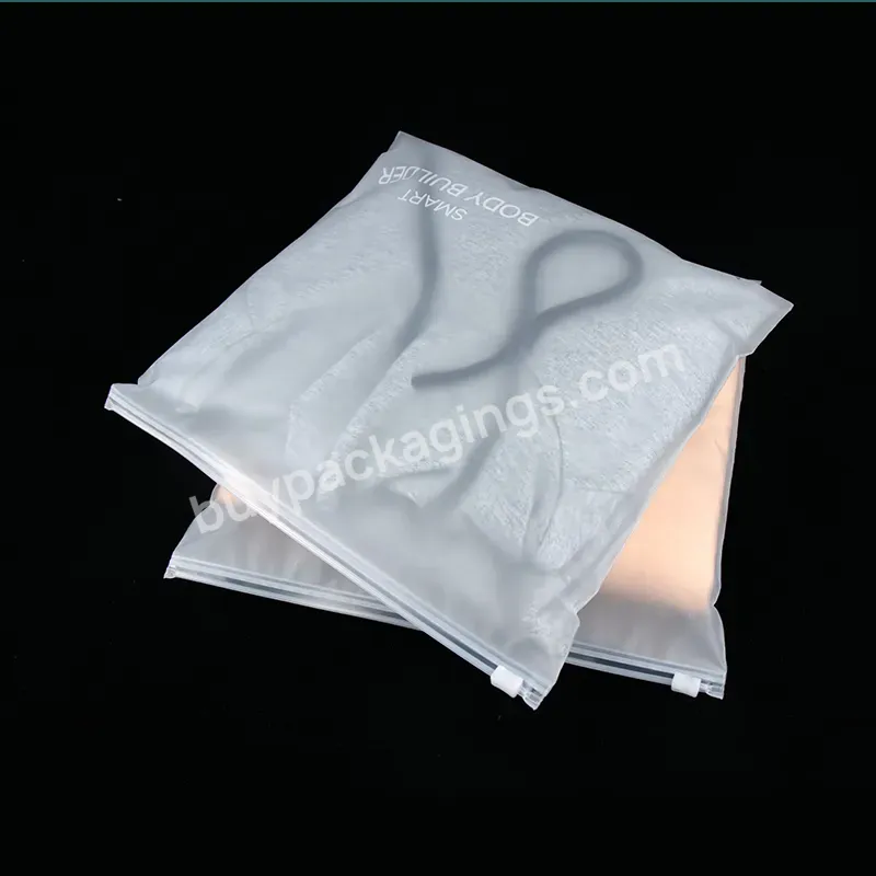 Wholesale Custom Packaging Printed Logo Shirt Clothes Zip Lock Clear Ziplock Plastic Zipper Frosted Clothing Bags